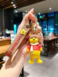 1pc Disney Winnie The Pooh Keychain Pendant Car Key Ring Bag Charm - Multicolor - View 6