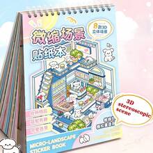 1 buah Buku Stiker Lanskap Mikro 3D, Stiker Scrapbook Kreatif Buatan Tangan untuk Membuat Adegan DIY, Dilengkapi dengan Pinset, Cocok untuk Scrapbooking, Dekorasi Perencana, Pembuatan Adegan DIY di Meja, Hadiah Luar Biasa untuk Pecinta Kerajinan Tangan - MultiWarna - View 1