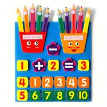 1pc Preschool Educational Toy, Felt Finger Number Math Toy, Counting Early Learning Toy, Promotes Intellectual Development, Halloween, Christmas And Thanksgiving Gift (Random Color) - A - View 1