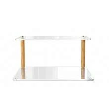 1pc Modern Gold Multi-Layer Cosmetic Storage Rack, Solid Wood And Acrylic Material, Space-Saving Countertop Storage Shelf With Practical Shelves, Suitable For Wall, Bathroom And More - Multicolor - View 6