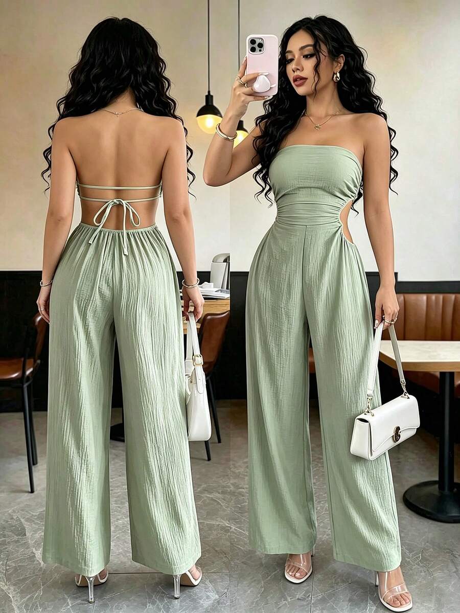 Women Jumpsuits - Green - View 1