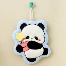 4/1 Double-Layer Cute Cartoon Panda Embroidered Hanging Hand Towel, Coral Fleece Super Absorbent Quick-Drying Hand Towel, Suitable For Bathroom And Kitchen Decoration, Can Be Used For Wiping Hands, As Heat Insulation Pad, Cleaning Bathroom And Kitchen Towel - Multicolor - View 12