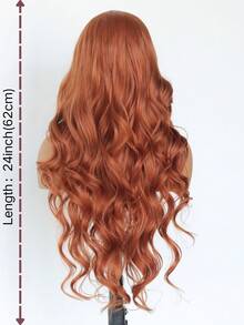 Pink And Ginger Orange Wavy Synthetic Lace Front Wig (13x4) – Pre-Plucked Hairline, HD Transparent Lace – Suitable For Daily Wear And Beginners – 24 Inches - Multicolor - View 7