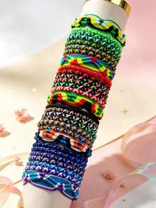 11/22 Pcs Kids Hand Braided Friendship Bracelets, Adjustable Colorful Woven String Wristbands, Boho Festival Jewelry Gift For Girls Boys - SZ001-010 - View 3