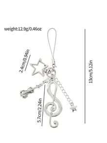 Exquisite Lucky Star ID Card Holder, Music Element Hanging Card Sleeve, Lucky Star Card Pouch, Wavy Transparent Card Holder With Keychain, Delicate Girl Accessory, Work Badge Protector; No RFID Function, With Detachable Key Ring And Detachable Lanyard/Pendant - With ID Window And Card Slot. Suitable For ID Card, Student ID, Meal Card, Work Pass And Metro Access Card. Back To School Essential, Ideal Gift For Girls. Must-Have For Music Academy Students - Multicolor - View 10