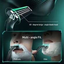Gillette Razor, Vector 3D Razor, Non-Slip Handle, Replaceable Blades, Wet Dry Shaver For Face & Legs - Multicolor - View 4