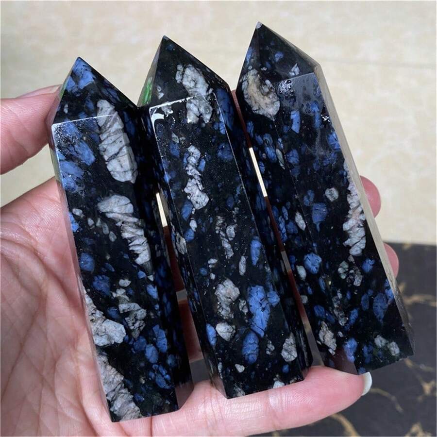 CrystalHola قطعة واحدة من عمود حجر الوميض الأزرق - هدية مثالية لديكور المنزل، عيد الميلاد، عيد الحب، أو هالوين. - متعدد الألوان - مشاهدة 1