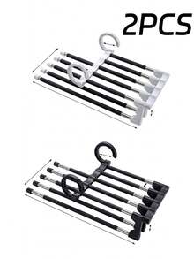 Multi-Layer Pants Rack - Space-Saving Foldable Design, Helps Efficiently Organize Your Closet; Suitable For Jeans, Leggings And Casual Pants Plastic Multi-Layer Pants Rack; Features Non-Marking Anti-Slip Storage Function, Easy To Assemble; Ideal Choice For Holiday Preparation And Seasonal Wardrobe Organization; - Multicolor - View 18