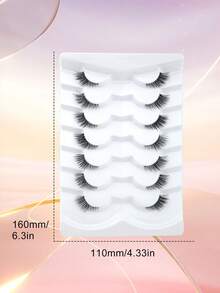 7 Pairs Half-Eye Dense Curly Eyelashes, Invisible Stem, Natural Fluffy Faux Mink Fur, Lightweight Comfortable, One-Piece Design, Beginner-Friendly False Eyelashes - View 7