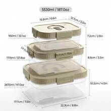 Multi-Functional Transparent Plastic Compartment Food Storage Box, Refrigerator Multi Grids Sealed Fresh-Keeping Box With Cover, Large Capacity Reusable Vegetables FruitsIngredient Container, Microwave Heatable, Kitchen Food Storage And Organization - Multicolor - View 24