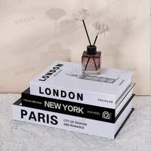 1 Set Of 2D 3 Books, Large, Medium, Small 3 Sizes Decorative Books, Acrylic Faux Books, Stackable Fake Books, Desktop Fashion Decor, Home Room Aesthetic Decorative Ornament - 3pcs - View 2