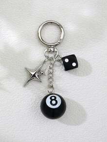 1pc Dice Pendant Keychain - Cute Bag Wallet Handbag Accessory - Y2K Aesthetic Key Chain Unisex Perfect Christmas Gift Choice - Multicolor - View 2