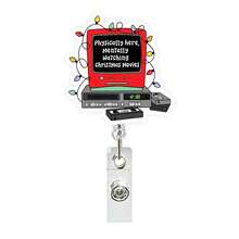 1pc Christmas Video Tape Retractable Rotating Badge Reel ID Holder - Multicolor - View 9