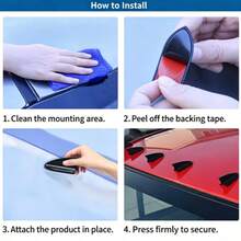 Black Shark Fin Car Antenna, Adhesive-Backed No-Drill Universal Roof Decorative Antenna, Car Exterior Modification Accessory - Black - View 2