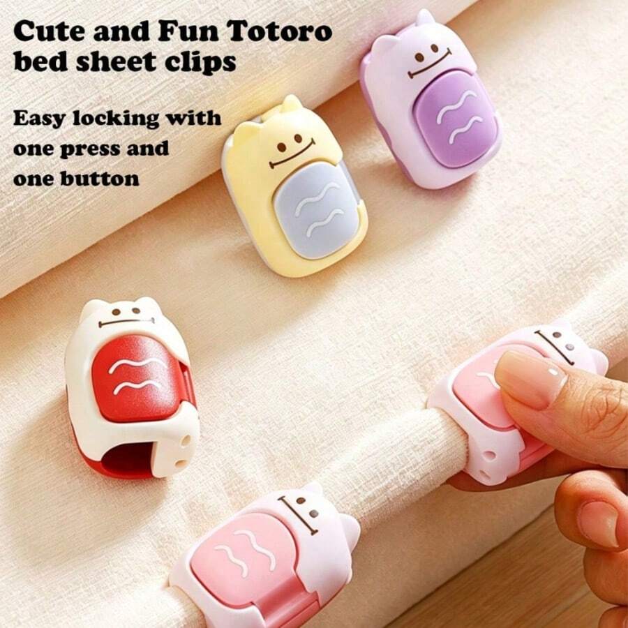 4/6/8 PCS Reusable Non-Slip Bed Sheet Fasteners, Anti-Slip Duvet Cover Clips, Blanket Fixing Clips For Home Bedding - Multicolor - View 1