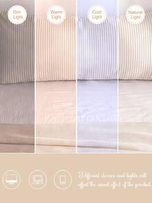 1 buah Sarung Bantal Panjang Motif Digital Garis-Garis Halus Warna Khaki Muda (Tanpa Isian), Serat Poliester yang Nyaman dan Bernapas, Cocok untuk Semua Musim, Digunakan di Kamar Tidur, Dekorasi Rumah, Serbaguna, Segar dan Menawan untuk Penggunaan Sehari-hari - MultiWarna - View 9