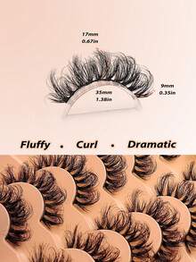 D Curl Luxury Fluffy Thick Messy Faux Mink False Eyelashes, Reusable, Soft, Comfortable - View 5