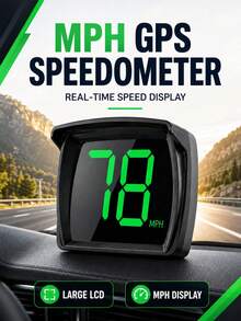 This New Car Head-Up Display Uses High-Definition LED Technology To Accurately Display Vehicle Speed. It Features A Built-In Sunshade, Supports USB Power, And Has High Cost-Effectiveness, Compact Design, And Easy Installation, Making It Suitable For A Wide Range Of Car Models. It Can Serve As A Car Speed Indicator System With A Clean And Smooth Display, A Minimalist Dashboard Design, And Reliable Performance, Making It A Digital Speedometer Suitable For Car Accessories, Car Enthusiasts, And Car Upgrades. - MPH - View 2