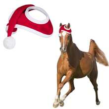 1pc Horse Christmas Hat, Pet Christmas Costume Hat, Winter Holiday Party Accessory - Multicolor - View 1