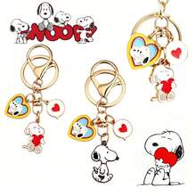 Hasbro SNOOPY (مجموعة من 12/8/4/2/1) سلسلة مفاتيح سبيكة كرتونية لطيفة Snoopy – هدية للأزواج الطلاب، تعليقة حقيبة، حلقة مفاتيح، تعليقة حقيبة ظهر - متعدد الألوان - مشاهدة 3