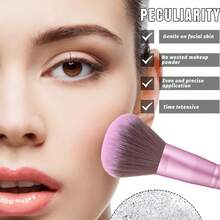 25pcs And 1pc Gift Makeup Brushes Set, Soft Dense Cosmetic Brushes For Foundation Powder Blush Eyeshadow Concealer Contour Highlight, Complete Face & Eye Makeup Brush Kit, Handles For Makeup Beginners And Daily & Party Makeup Application - Purple - View 6