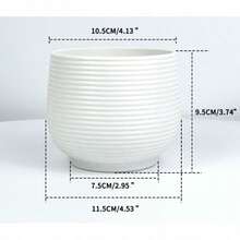 Threaded Spherical Flower Pot, Minimalist Nordic Style, Black And White Dual Color, Desktop Greenery Planter, Home Decor Ornament - A - View 6