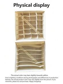 1/3pcs Drawer Divider Organizers, Foldable Wardrobe Storage Baskets And Fabric Storage Boxes, For Storing Clothes, Underwear, Bras, Ties, Accessories, Socks - Beige - View 4