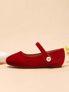 1 Pair Sweet Flat Children's Shoes For Spring And Summer - Red - View 6