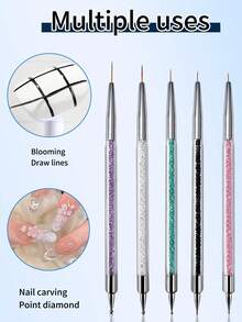 Nail Art Dotting Liner Pen Kit 15Pcs, Dual Purpose Pens For Nail Fine Painting And Rhinestone Placement - Multicolor - View 4