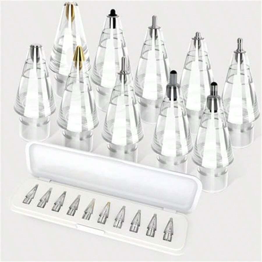 10pcs Replacement Metal Nib Tips For Apple Pencil, Wear-Resistant Accessory - Multicolor - View 1
