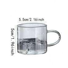12/6/4/2pcs Clear Glass Espresso Cups With Handle, Suitable For Hot Latte Or Iced Latte, Tea, Perfect For Espresso Lovers, Microwave - Clear - View 7