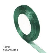 12-38mm 1捲深綠色透明雪紡歐根紗緞帶，聖誕緞帶，珠寶展示包裝，花禮包裝蝴蝶結，DIY派對裝飾 - 深綠色 - 查看 12