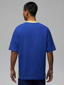Jordan Men's AS M J 85 SS NVL GX Crew P6 Short Sleeve Knit Collarless T-Shirt TII5388-417 - Mustard Yellow - View 2