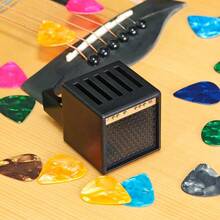1pc Creative Mini Amp Shape Guitar Pick Holder Box With 10pcs Colorful Picks (0.46mm/0.71mm), Portable Musical Instrument Accessory Storage Organizer, Gift For Acoustic Electric Guitar Bass Ukulele - Multicolor - View 7