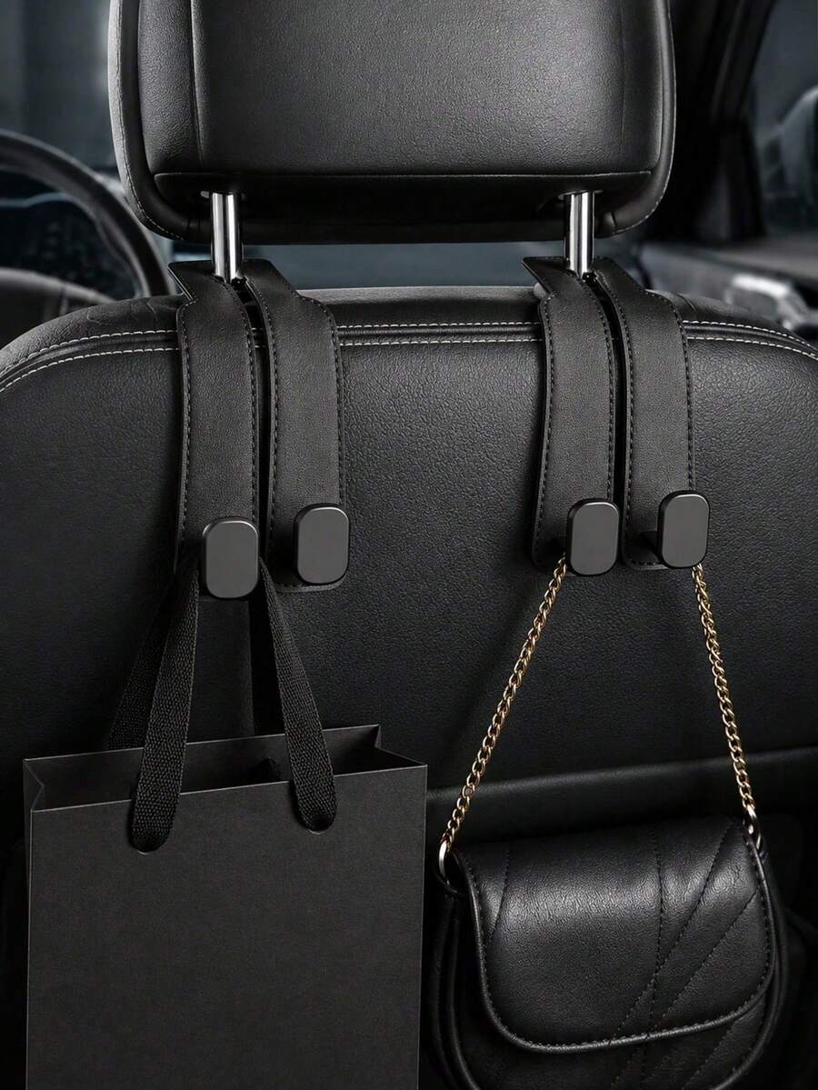 1/2/4 buah Gantungan Mobil Minimalis dari Kulit PU, Daya Tampung Beban Tinggi untuk Mencegah Barang Bergulir, Desain Gantungan Tersembunyi Cocok untuk Pemasangan di Jok Mobil, Aksesori Mobil Praktis, Cocok untuk Penyimpanan Ransel dan Payung Saat Perjalanan Sehari-hari, Penting untuk Wanita
