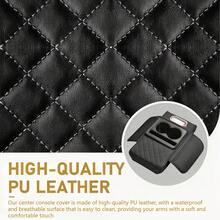 1PC Car Center Console Armrest Organizer, Universal PU Leather Armrest Cover With Storage Box, 2 Cup Holders, Phone Holder, Tissue Holder & Side Pockets, Car Interior Center Console Pad For SUV, Sedan & Truck - A - View 2