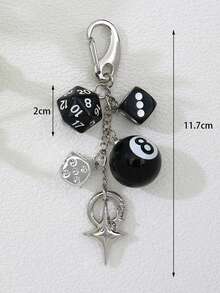 1pc Dice Pendant Keychain - Cute Bag Wallet Handbag Accessory - Y2K Aesthetic Key Chain Unisex Perfect Christmas Gift Choice - Multicolor - View 7