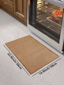 DAJIANG 1pc Polyester Material, Minimalist Modern Style, Fashion Woven Pattern Anti-Slip, Easy To Clean, Foot Relieving, Wear-Resistant, Waterproof, Suitable For Kitchen Function Mat, Thickened Bathroom Kitchen Decor - Coffee Brown - View 14