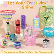 40 Warna Campuran Rhinestone Resin Datar Belakang, Perlengkapan Lengkap DIY, Rhinestone Glitter AB, dengan Pena Titik, Pinset, Baki Rhinestone, untuk Dekorasi Botol Minum, Casing Ponsel, Pakaian, Bahan Kreatif Rhinestone Buatan Tangan, Aksesoris Perhiasan DIY Pesta - MultiWarna - View 2
