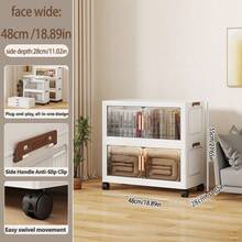 Multifunctional Foldable Storage Cabinet Plastic Multi-Layer Baby Wardrobe Storage Organizer Shelf - Multicolor - View 19
