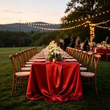 1pc Soft Satin Fabric, Suitable For Wedding Dress, DIY Crafts, Clothing, Draping, Sewing - Red - View 11