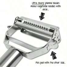 1PC Multifunctional 2-In-1 Stainless Steel Peeler & Grater, Household Kitchen Fruit & Vegetable Peeling & Shredding Tool, Dual-Sided Dual-Blade Design, One Side For Fast Peeling, Other Side For Easy Shredding, 2-In-1 Use, Saves Kitchen Storage Space. Suitable For Peeling & Shredding Potatoes, Cucumbers, Carrots, Pumpkins, Apples, Oranges, Dragon Fruits And Other Fruits & Vegetables, Thin & Even Peeling, Fine & Neat Shredding - Multicolor - View 11