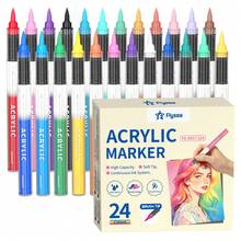 Flysea New Colorful Series 16/24/36pcs/Box Vibrant Macaron Dopamine Professional Acrylic Markers, New Free Ink System, Multiple Color Combinations Available, Newly Launched, Better Quality, Smoother Writing Experience, Designed For Professional Artists - Sets - View 10