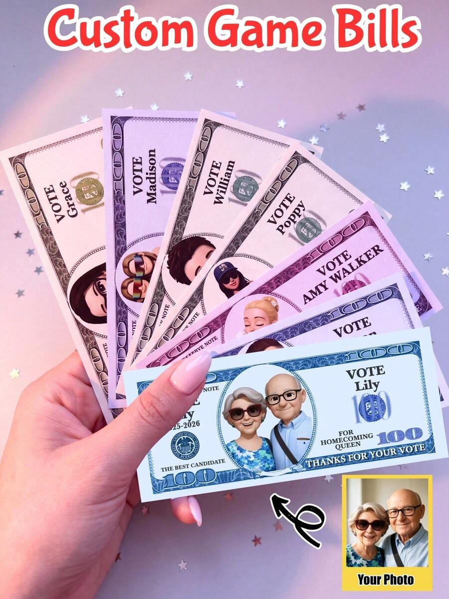 1/20/40/60/80/100/200/400張婚禮週年假鈔，客製化婚禮美鈔，照片人臉鈔票，個性化100美元鈔票，訂婚派對遊戲用錢，客製化人臉美鈔，附照片假鈔，單身派對遊戲用錢