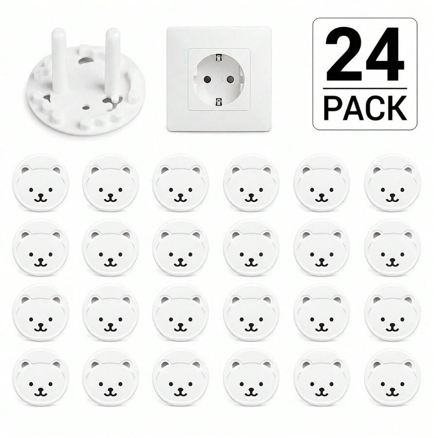 24pcs Baby Outlet Covers, Child Safety European Standard Socket Plug Protectors, Anti-Electric Shock Outlet Covers, Suitable For Children And Toddlers - Multicolor - View 1