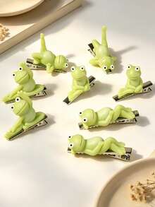 2pcs Cute Cartoon Frog Hair Clips For Women, Funny Hair Accessories, Suitable For Daily Use, Gift Choice - Multicolor - View 1