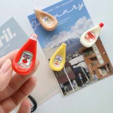 5/10pcs Creative Sauce Bottle Fridge Magnets, Resin Material Tomato Ketchup Mustard Fridge Magnets, Suitable For Kitchen Decoration, Kitchen Essentials, Room Decor, Office Desk Accessories And Home Decor, Birthday, Party Gifts - Multicolor - View 2