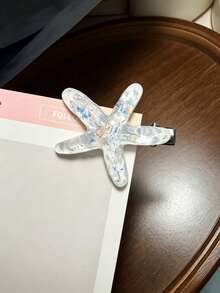 1pc Starfish Hair Clip Bangs Clip Hairpin Head Accessory Premium Side Clip Side Hair Alligator Hair Clip - Multicolor - View 4