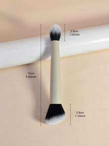 1pc Dual-Ended Multi-Function Makeup Brush, Suitable For Foundation, Concealer, Highlighter, Blush, Holiday Makeup Brush Set - Beige - View 8