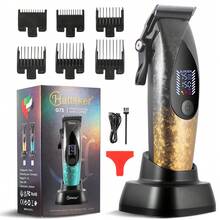 Hatteker 1pc Portable Adjustable Speed Hair Clipper With LCD Digital Display And Charging Stand For Men - View 11